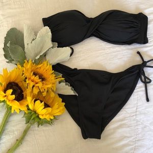 Black bikini bandeau top